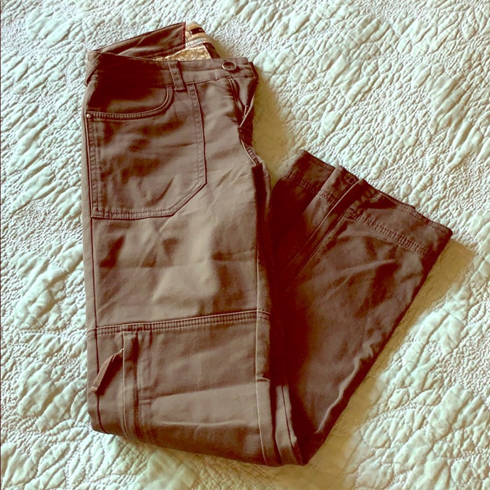 Anthropologie olive khaki straight leg pants